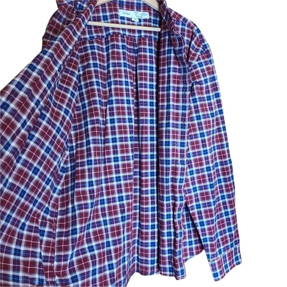 Old Navy XXL red blue plaid buttoned down long-sleeved shirt westerncore - Picture 10 of 14